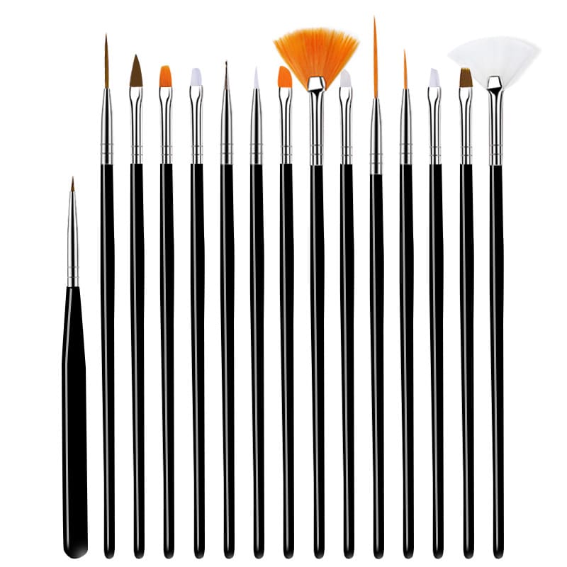 15/ Pcs UV Gel Nail Art Brush Set UV Gel Pen Builder Nail Art Flat Crystal Painting Manicure Tool - Image 4