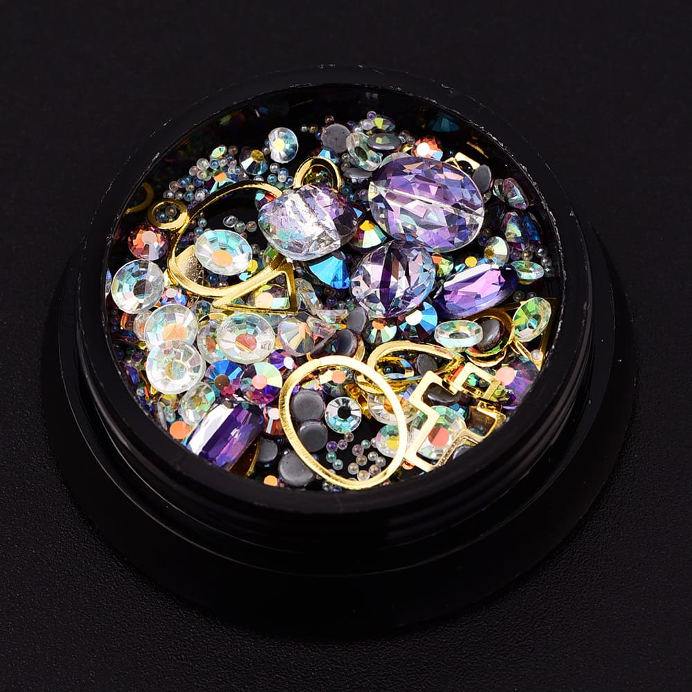 Mix Style Small Beads Crystal Decorations DIY Craft Flat Diamonds Colorful Nail Art Metal Rivet Resin Jewelry - Image 3