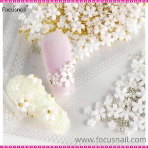Nail candy Gem Mixed Steel Ball Flower Pearl Decals Ornament Five Petals 3D Effect Floral Nail Art Charms supplies Decoration