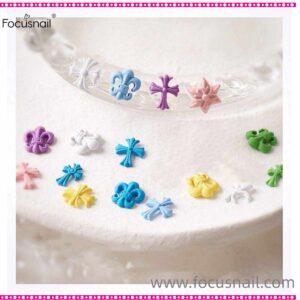 50 Pcs Macaron Nail Charms, 3D Cross Nail Charms, Punk Nail Art Accessories for Manicure, Nail Art, Crafts, Nail Decoration