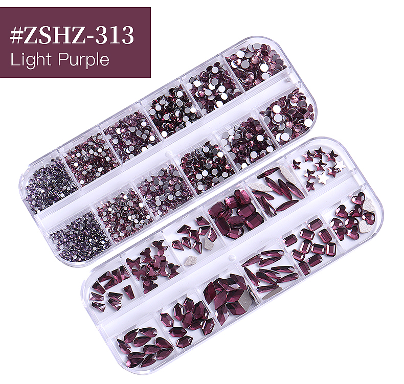 24 Grid Nail Rhinestone Crystal Stone Multi-Shape Round Beads Rhinestone Set For DIY Clothes Shoes Jewelry Making - Image 7