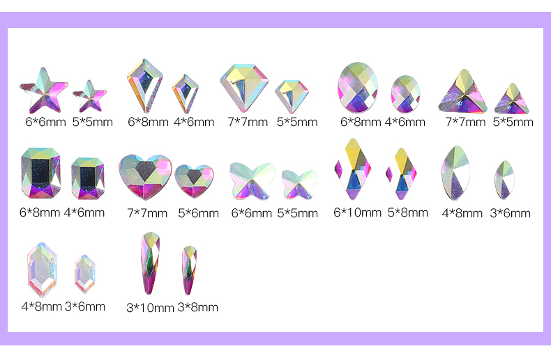 Nail Rhinestones Multi Shape Rhinestones Nail Rhinestones Flatback Crystals for Nail Art - Image 2