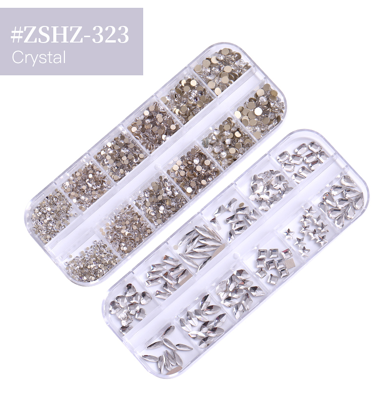 24 Grid Nail Rhinestone Crystal Stone Multi-Shape Round Beads Rhinestone Set For DIY Clothes Shoes Jewelry Making - Image 33