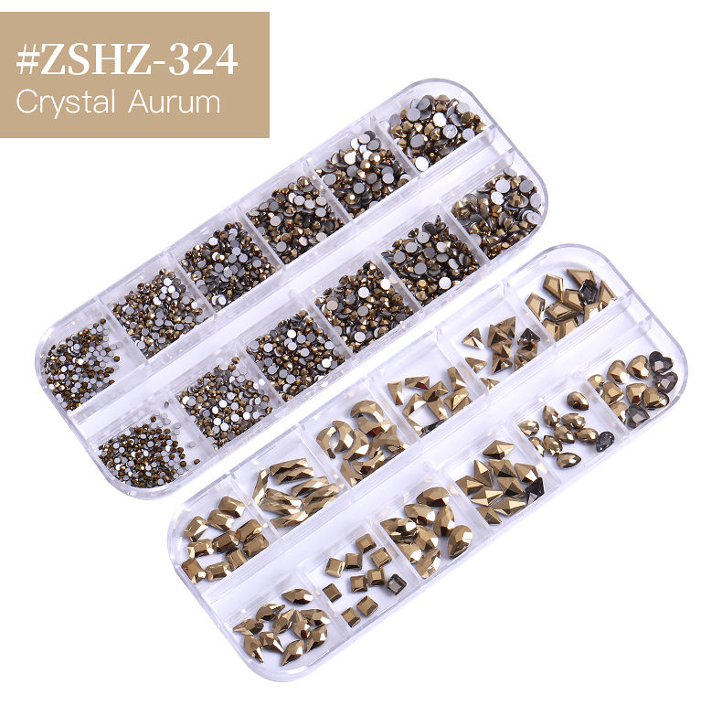 24 Grid Nail Rhinestone Crystal Stone Multi-Shape Round Beads Rhinestone Set For DIY Clothes Shoes Jewelry Making - Image 32