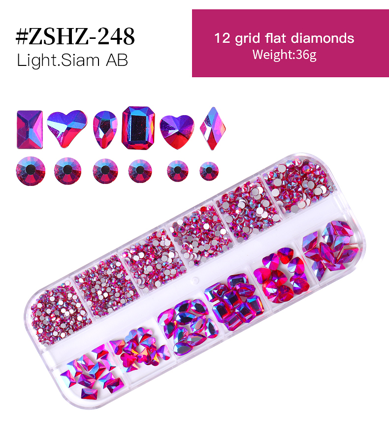 Nail Rhinestones Multi Shapes Sizes Round Beads Crystals Flat Back Nail Rhinestones for Nail Art Jewelry Craft Accessories - Image 8
