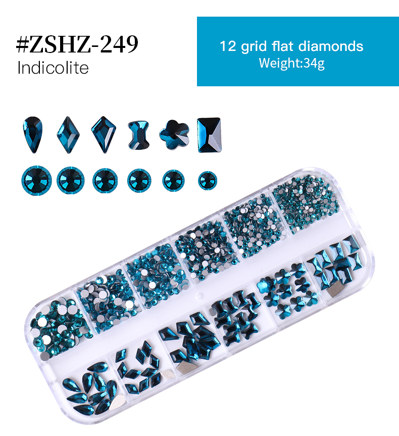 Nail Rhinestones Multi Shapes Sizes Round Beads Crystals Flat Back Nail Rhinestones for Nail Art Jewelry Craft Accessories - Image 7