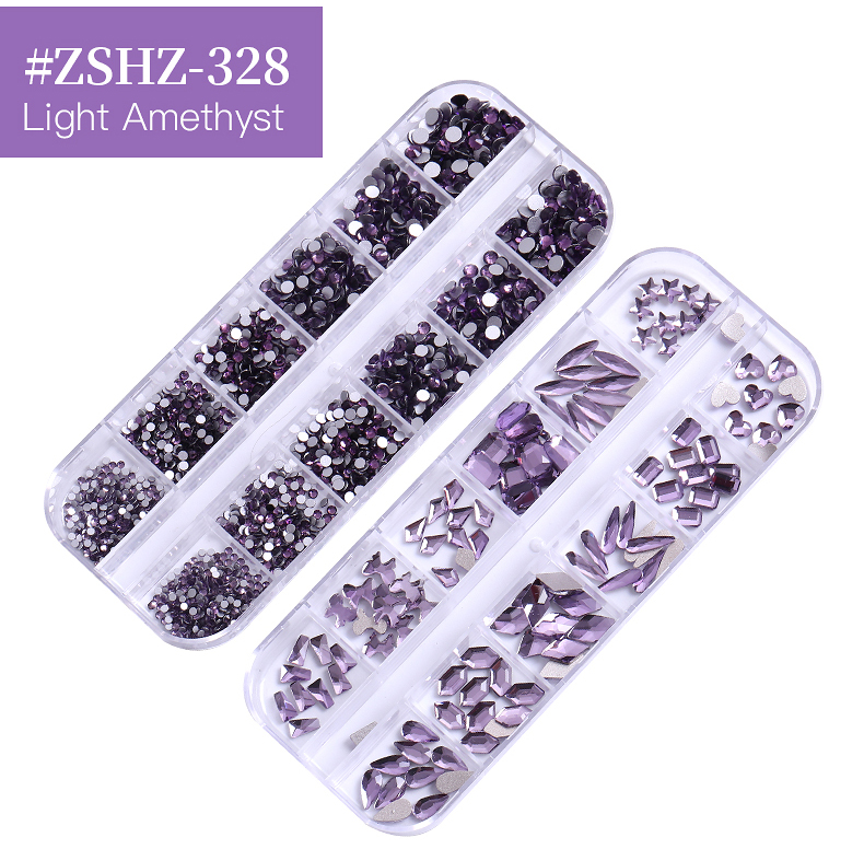 24 Grid Nail Rhinestone Crystal Stone Multi-Shape Round Beads Rhinestone Set For DIY Clothes Shoes Jewelry Making - Image 28