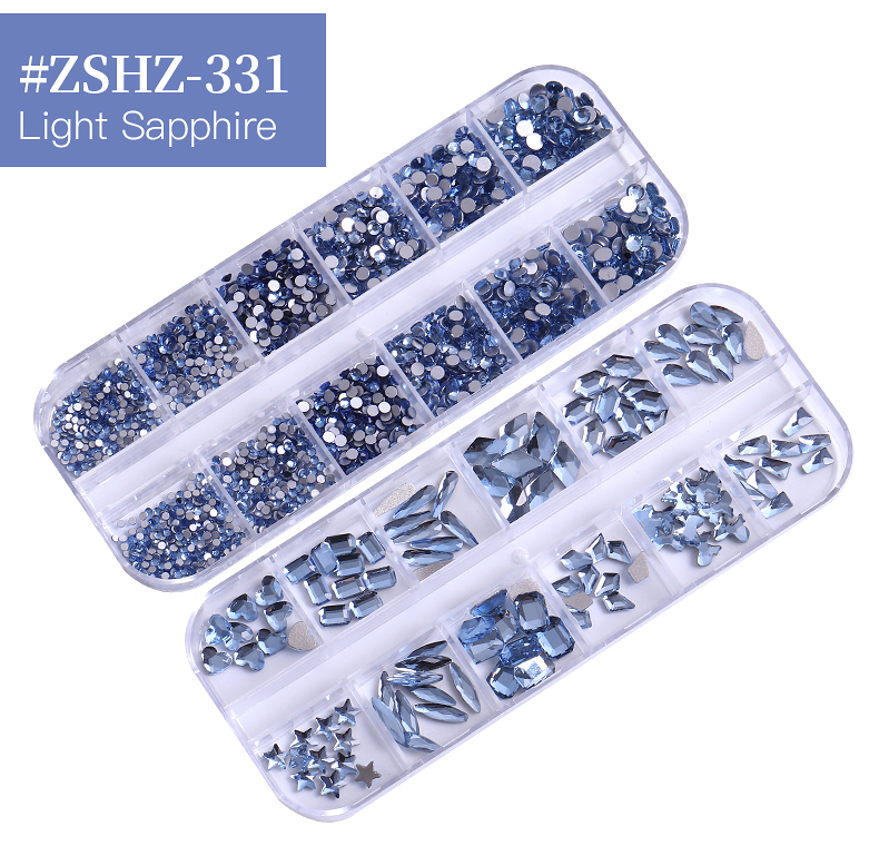 24 Grid Nail Rhinestone Crystal Stone Multi-Shape Round Beads Rhinestone Set For DIY Clothes Shoes Jewelry Making - Image 25