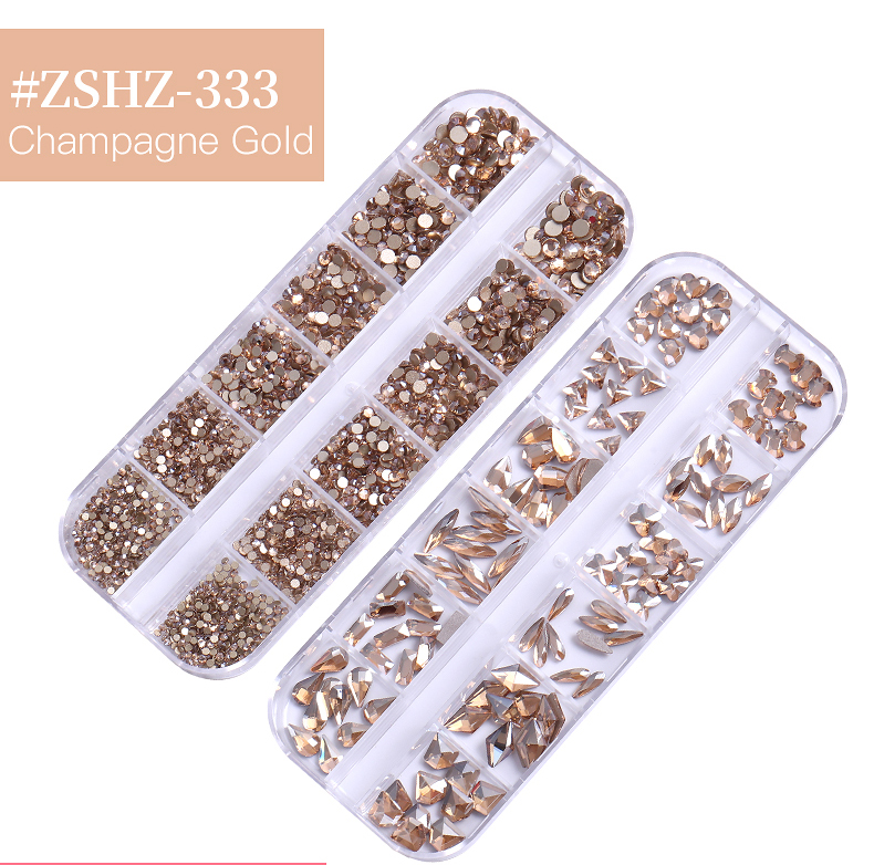24 Grid Nail Rhinestone Crystal Stone Multi-Shape Round Beads Rhinestone Set For DIY Clothes Shoes Jewelry Making - Image 23