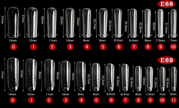 Extra Long Straight Clear Acrylic Gel Technique Nails Dual Nail Mold Extension Tips Mold Dual Form C Curve Tip - Image 7