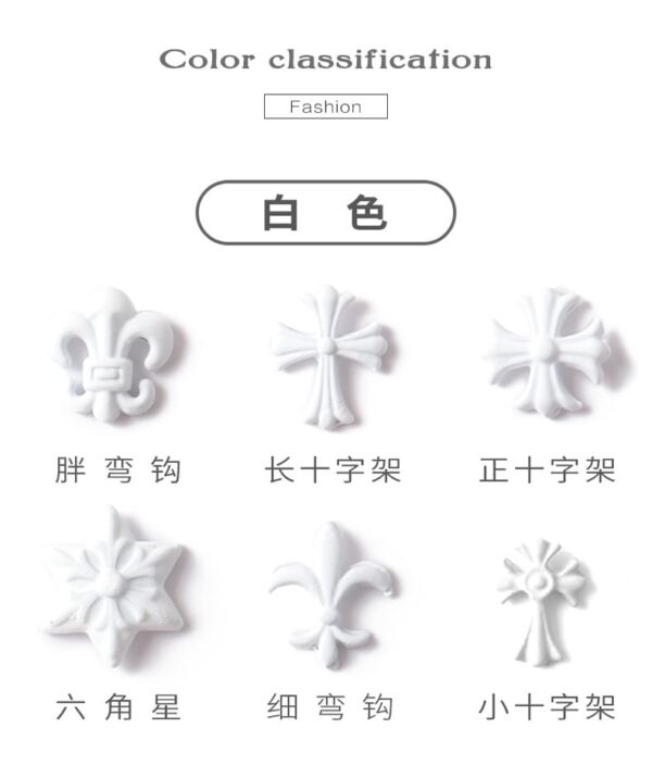 50 Pcs Macaron Nail Charms, 3D Cross Nail Charms, Punk Nail Art Accessories for Manicure, Nail Art, Crafts, Nail Decoration - Image 8