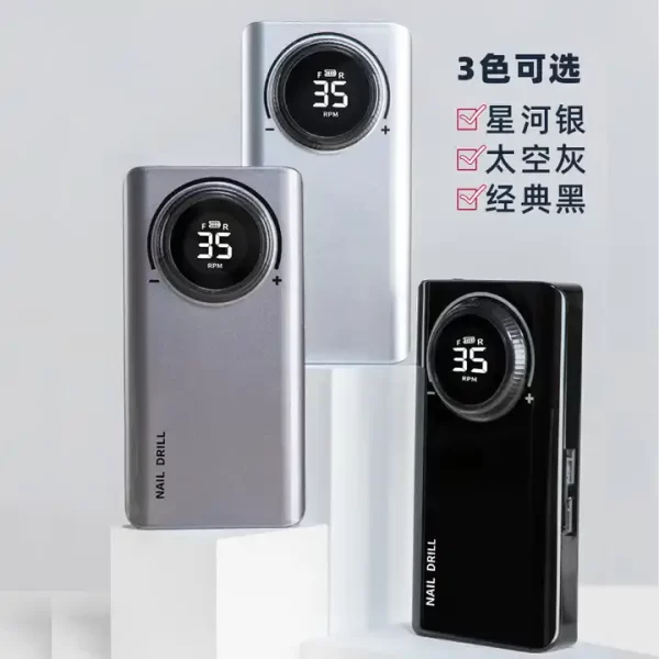 Nail Polisher Nail Drill Handle Handpiece Nail Drill File Nail Polishing Pen Machine Electric Nail Drill Pen Manicure Drill Nail File Pen Nail Art Mute Aluminum Alloy Nail Machine - Image 4