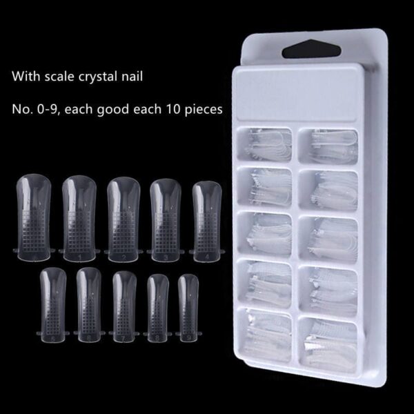 Extra Long Straight Clear Acrylic Gel Technique Nails Dual Nail Mold Extension Tips Mold Dual Form C Curve Tip - Image 12