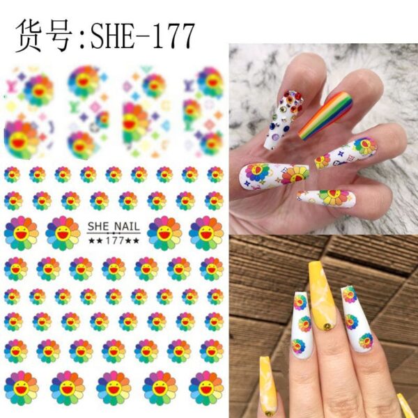 Wholesale Japanese Sunflower Nail Stickers Decoration Bright Yellow Sun Flowers 3D Nail Decals Adhesive Sticker - Image 6