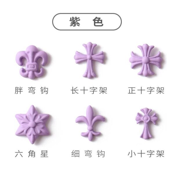 50 Pcs Macaron Nail Charms, 3D Cross Nail Charms, Punk Nail Art Accessories for Manicure, Nail Art, Crafts, Nail Decoration - Image 6