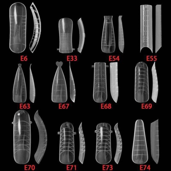Extra Long Straight Clear Acrylic Gel Technique Nails Dual Nail Mold Extension Tips Mold Dual Form C Curve Tip - Image 9