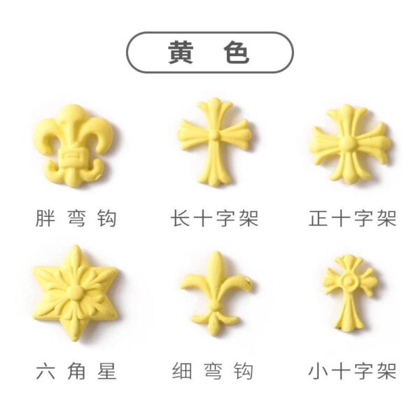 50 Pcs Macaron Nail Charms, 3D Cross Nail Charms, Punk Nail Art Accessories for Manicure, Nail Art, Crafts, Nail Decoration - Image 5
