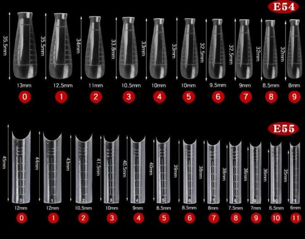 Extra Long Straight Clear Acrylic Gel Technique Nails Dual Nail Mold Extension Tips Mold Dual Form C Curve Tip - Image 11