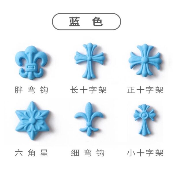 50 Pcs Macaron Nail Charms, 3D Cross Nail Charms, Punk Nail Art Accessories for Manicure, Nail Art, Crafts, Nail Decoration - Image 4