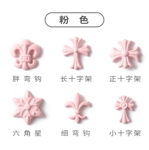 50 Pcs Macaron Nail Charms, 3D Cross Nail Charms, Punk Nail Art Accessories for Manicure, Nail Art, Crafts, Nail Decoration - Image 3
