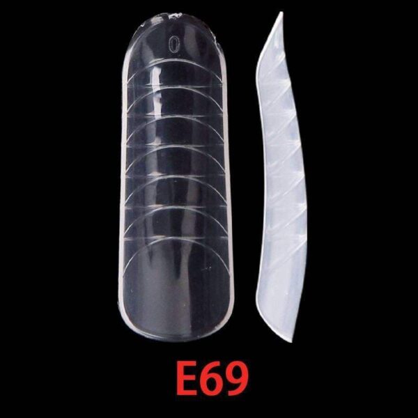 Extra Long Straight Clear Acrylic Gel Technique Nails Dual Nail Mold Extension Tips Mold Dual Form C Curve Tip - Image 2