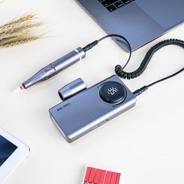 Nail Polisher Nail Drill Handle Handpiece Nail Drill File Nail Polishing Pen Machine Electric Nail Drill Pen Manicure Drill Nail File Pen Nail Art Mute Aluminum Alloy Nail Machine - Image 3