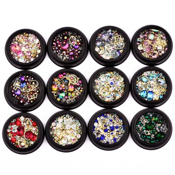 Mix Style Small Beads Crystal Decorations DIY Craft Flat Diamonds Colorful Nail Art Metal Rivet Resin Jewelry - Image 17