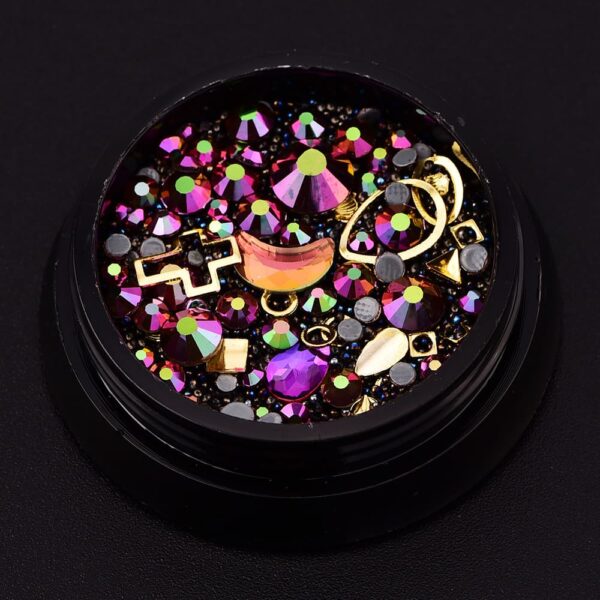 Mix Style Small Beads Crystal Decorations DIY Craft Flat Diamonds Colorful Nail Art Metal Rivet Resin Jewelry - Image 4