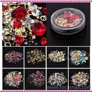 Mix Style Small Beads Crystal Decorations DIY Craft Flat Diamonds Colorful Nail Art Metal Rivet Resin Jewelry
