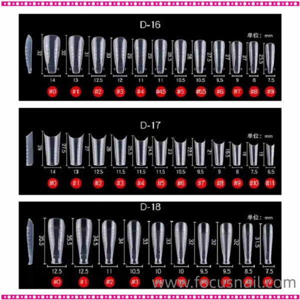 Extra Long Straight Clear Acrylic Gel Technique Nails Dual Nail Mold Extension Tips Mold Dual Form C Curve Tip