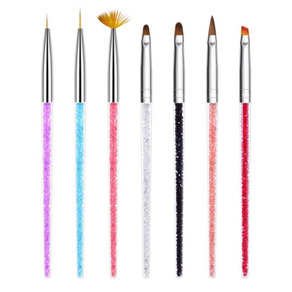 15/ Pcs UV Gel Nail Art Brush Set UV Gel Pen Builder Nail Art Flat Crystal Painting Manicure Tool - Image 3