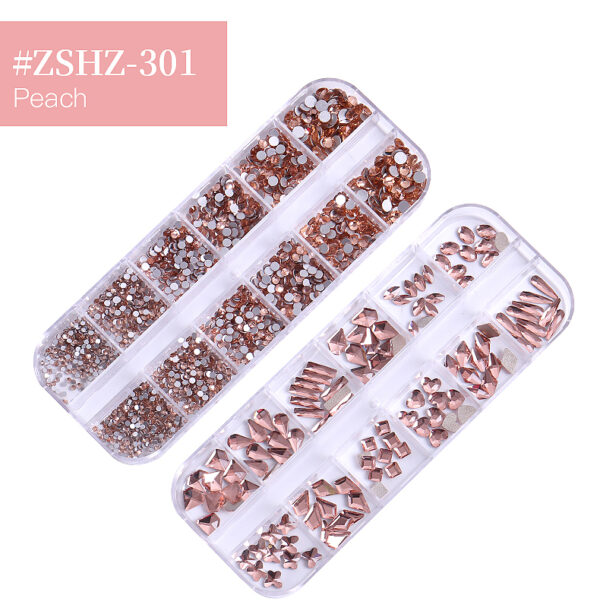 24 Grid Nail Rhinestone Crystal Stone Multi-Shape Round Beads Rhinestone Set For DIY Clothes Shoes Jewelry Making - Image 17