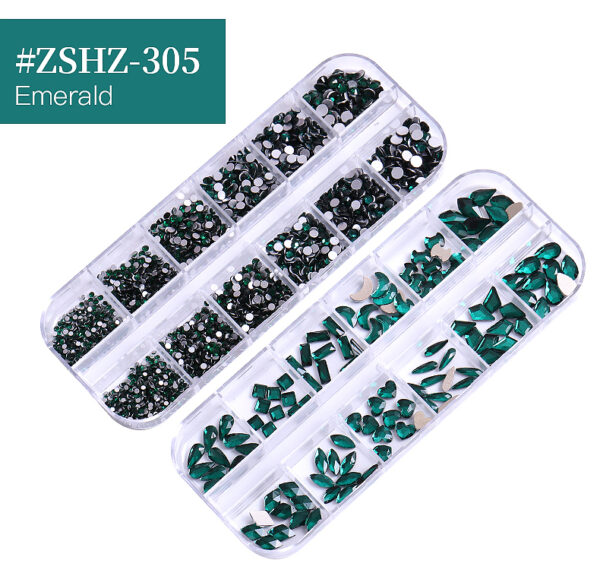 24 Grid Nail Rhinestone Crystal Stone Multi-Shape Round Beads Rhinestone Set For DIY Clothes Shoes Jewelry Making - Image 16