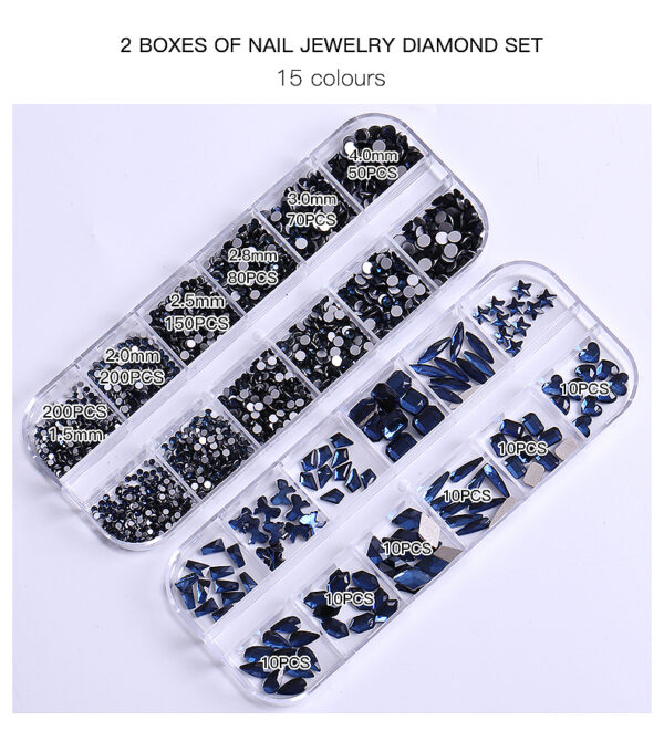 24 Grid Nail Rhinestone Crystal Stone Multi-Shape Round Beads Rhinestone Set For DIY Clothes Shoes Jewelry Making - Image 14