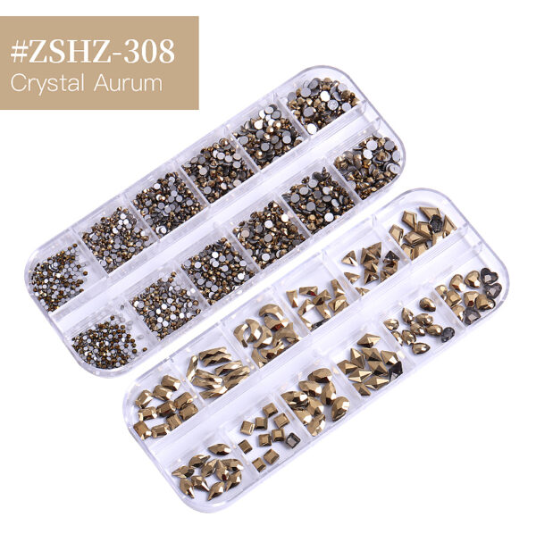 24 Grid Nail Rhinestone Crystal Stone Multi-Shape Round Beads Rhinestone Set For DIY Clothes Shoes Jewelry Making - Image 12