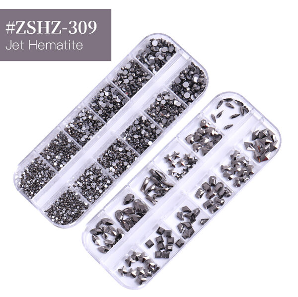24 Grid Nail Rhinestone Crystal Stone Multi-Shape Round Beads Rhinestone Set For DIY Clothes Shoes Jewelry Making - Image 11