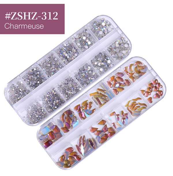 24 Grid Nail Rhinestone Crystal Stone Multi-Shape Round Beads Rhinestone Set For DIY Clothes Shoes Jewelry Making - Image 8