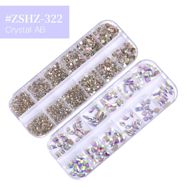 24 Grid Nail Rhinestone Crystal Stone Multi-Shape Round Beads Rhinestone Set For DIY Clothes Shoes Jewelry Making - Image 34