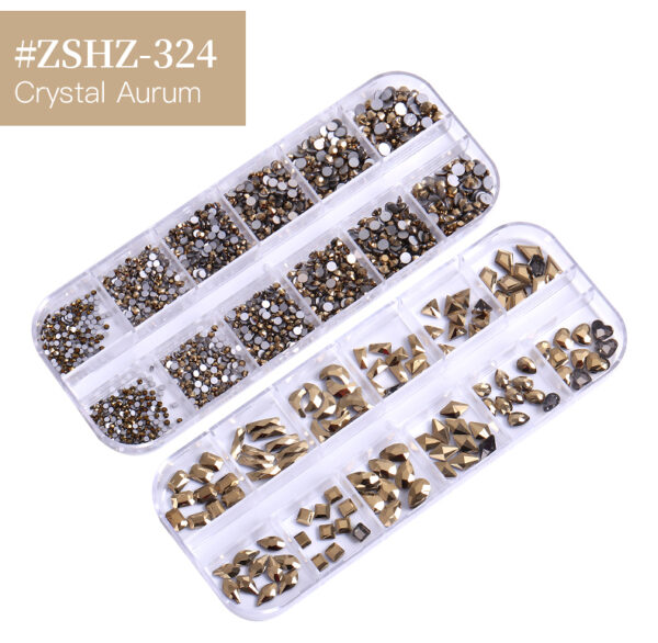 24 Grid Nail Rhinestone Crystal Stone Multi-Shape Round Beads Rhinestone Set For DIY Clothes Shoes Jewelry Making - Image 32