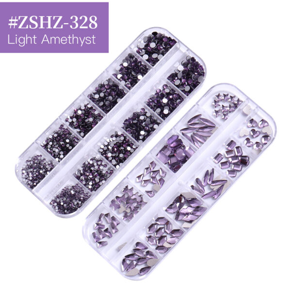 24 Grid Nail Rhinestone Crystal Stone Multi-Shape Round Beads Rhinestone Set For DIY Clothes Shoes Jewelry Making - Image 28