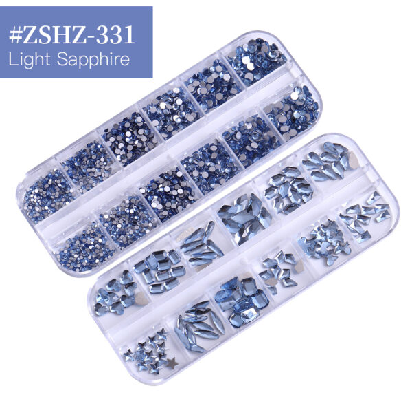 24 Grid Nail Rhinestone Crystal Stone Multi-Shape Round Beads Rhinestone Set For DIY Clothes Shoes Jewelry Making - Image 25