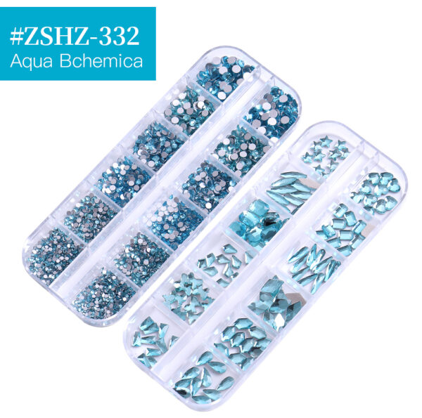 24 Grid Nail Rhinestone Crystal Stone Multi-Shape Round Beads Rhinestone Set For DIY Clothes Shoes Jewelry Making - Image 24