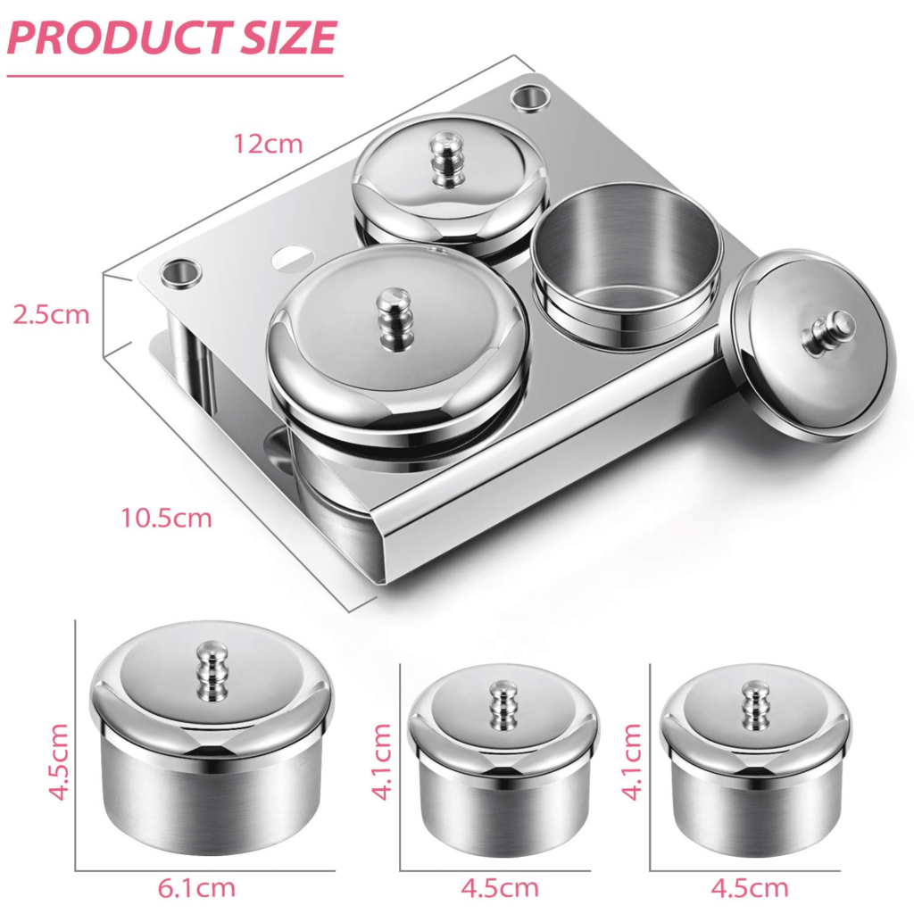 5 cups stainless dappen dish for nails 