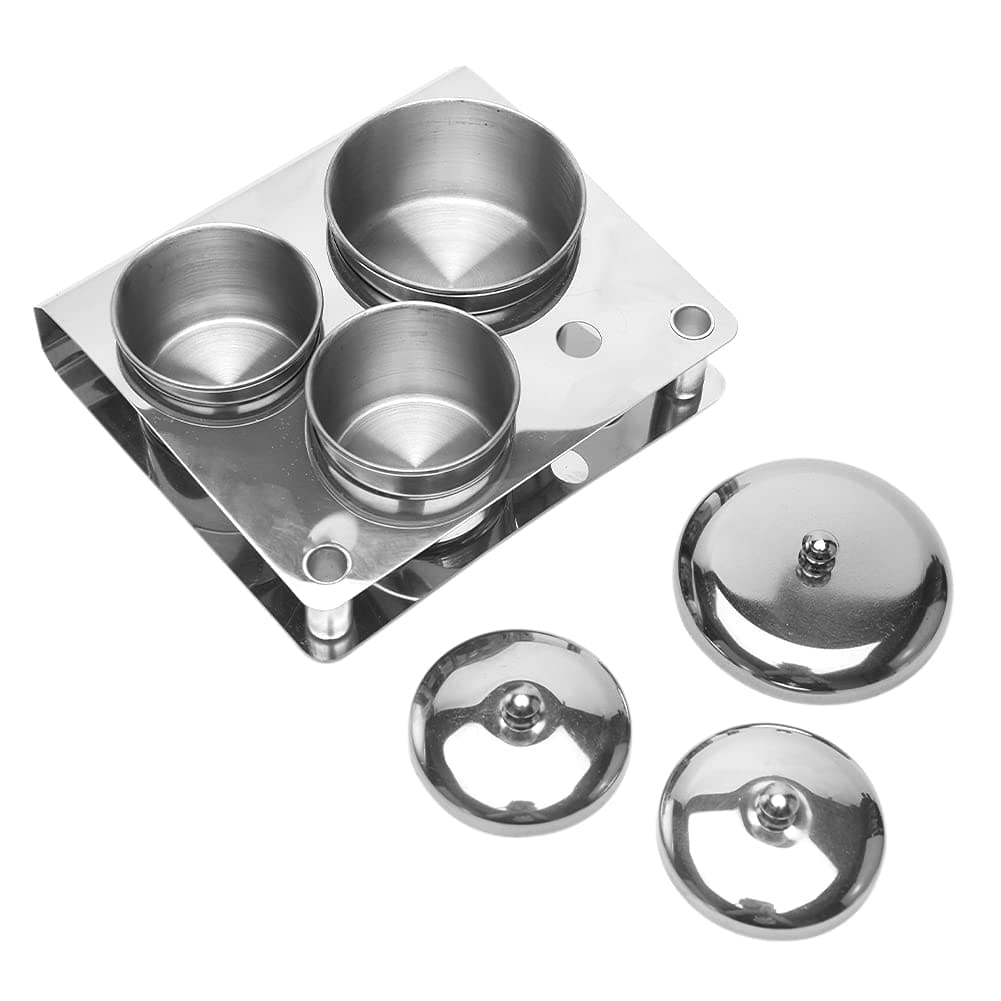 3 cups stainless dappen dish for nails 