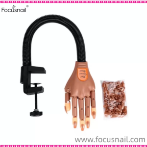 Nail Art Mannequin Hand, Nail Art Practice Hand Flexible Movable False Fake Hands with 100pcs Nail Tips for Art Display for DIY Manicure