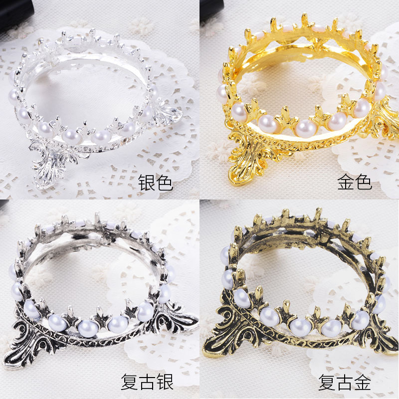 Crown Nail Art Brush Holder Metal Crown with Crystals Makeup Brush Holder Nail Art Painting Pen Holder Eyebrow Pencil Stand Makeup Organization and Storage,Photo Props - Image 8