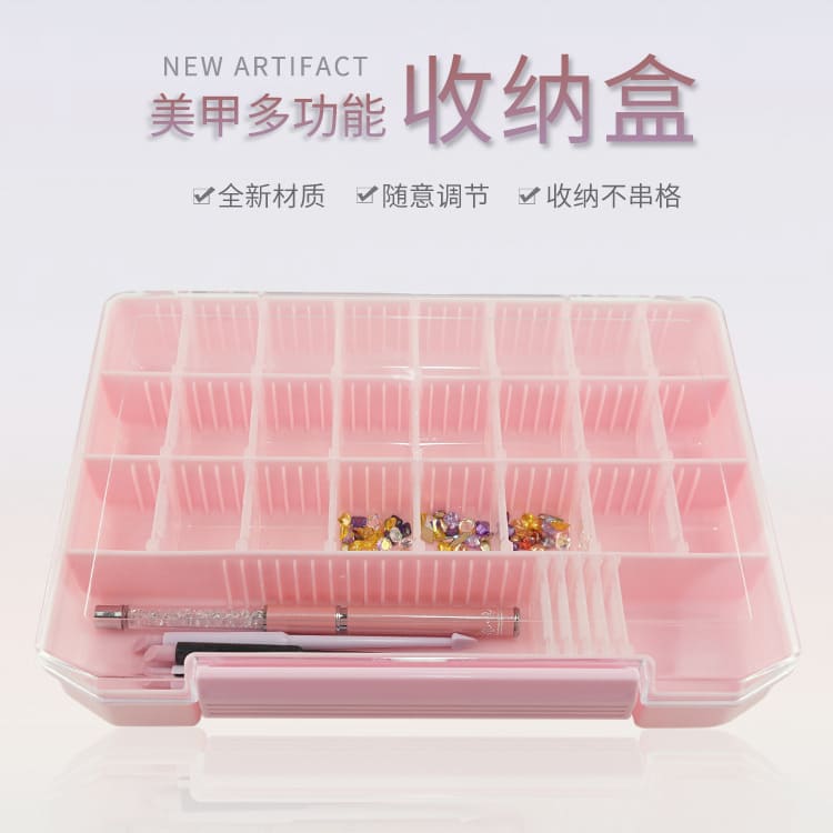 Jewelry Box Adjustable Multi-Compartment Large Capacity Transparent Lid Wide Application Space-saving PP Material Clear 30 Grids Necklaces Earrings Storage Box Home Supplies - Image 4