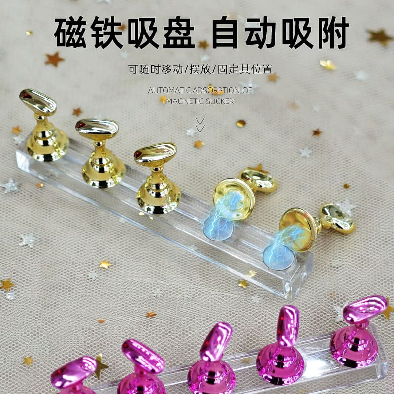 Acrylic Nail Art Display Stand Magnetic Nail Tips Practice Holder Stand DIY Display Stands for False Nail Tip Manicure Tool Home Salon - Image 2