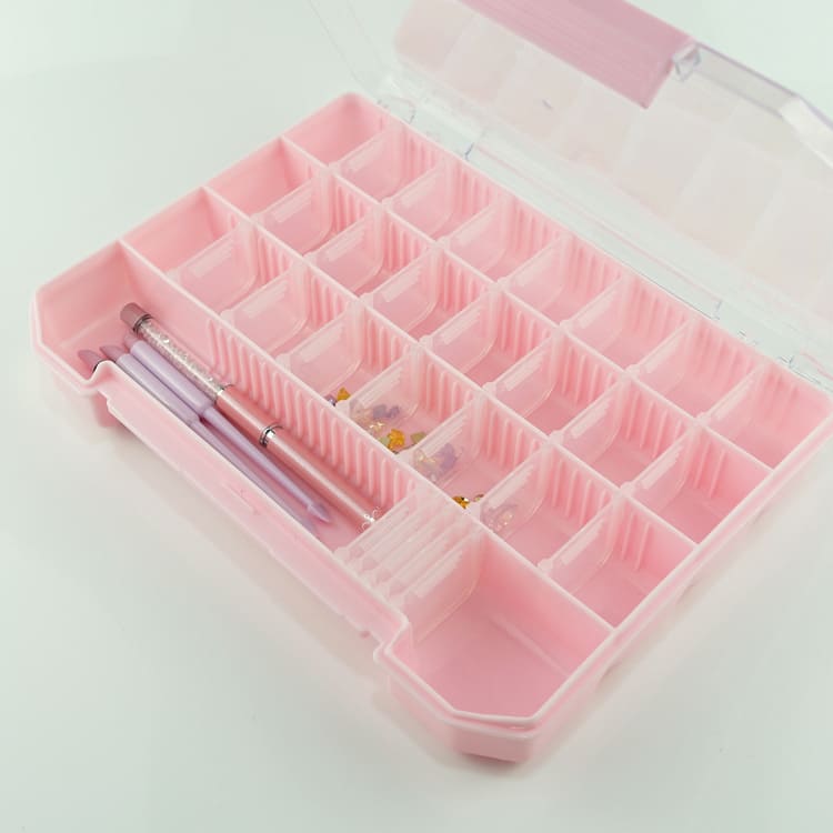 Jewelry Box Adjustable Multi-Compartment Large Capacity Transparent Lid Wide Application Space-saving PP Material Clear 30 Grids Necklaces Earrings Storage Box Home Supplies - Image 3
