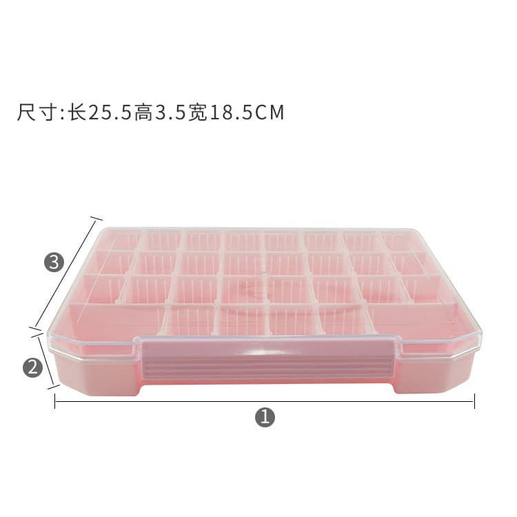 Jewelry Box Adjustable Multi-Compartment Large Capacity Transparent Lid Wide Application Space-saving PP Material Clear 30 Grids Necklaces Earrings Storage Box Home Supplies - Image 2